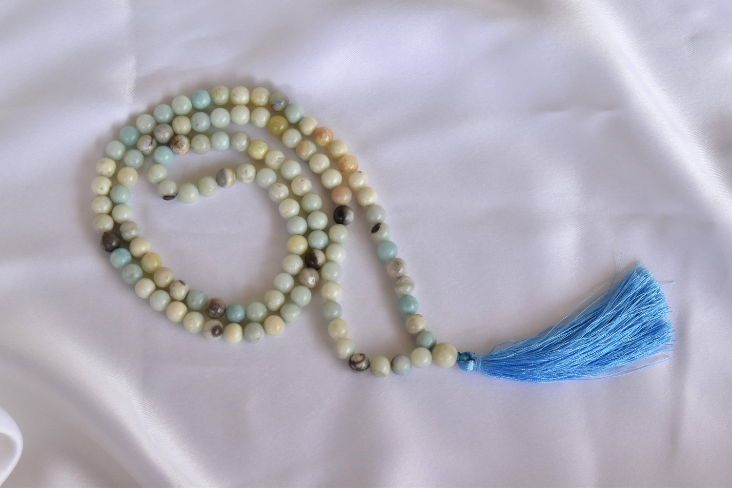 Multi Amazonite Gemstone Mala, 108 Prayer Bead Mala.  DestGlow