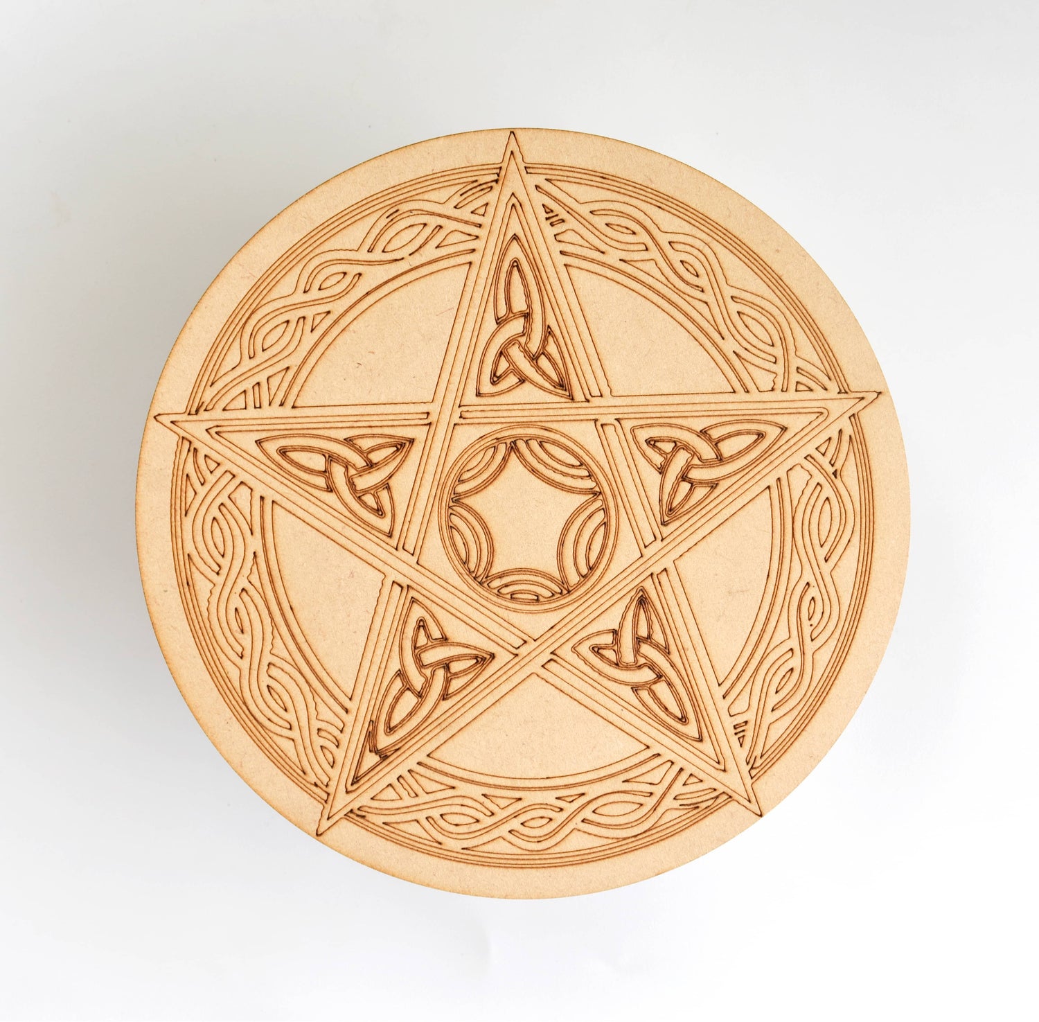 Tree of Life with Om Crystal Grid Board, 6" Wooden Crystal Grid Plate  DestGlow
