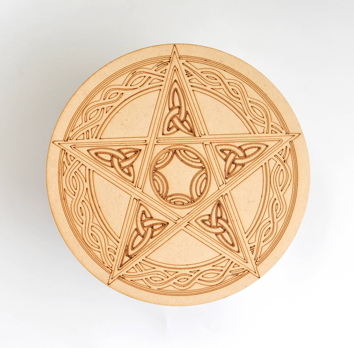 Tree of Life with Om Crystal Grid Board, 6" Wooden Crystal Grid Plate  DestGlow