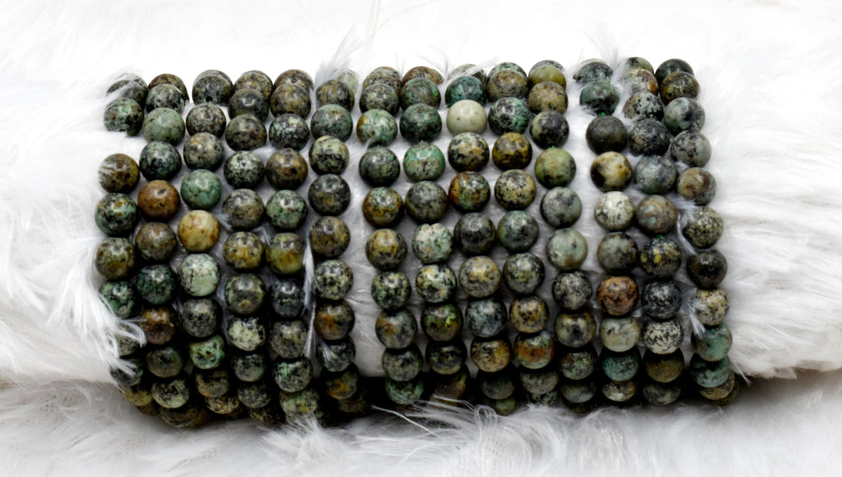 African Turquoise Beads, Natural Crystal Round Beads 4mm to 12mm  DestGlow