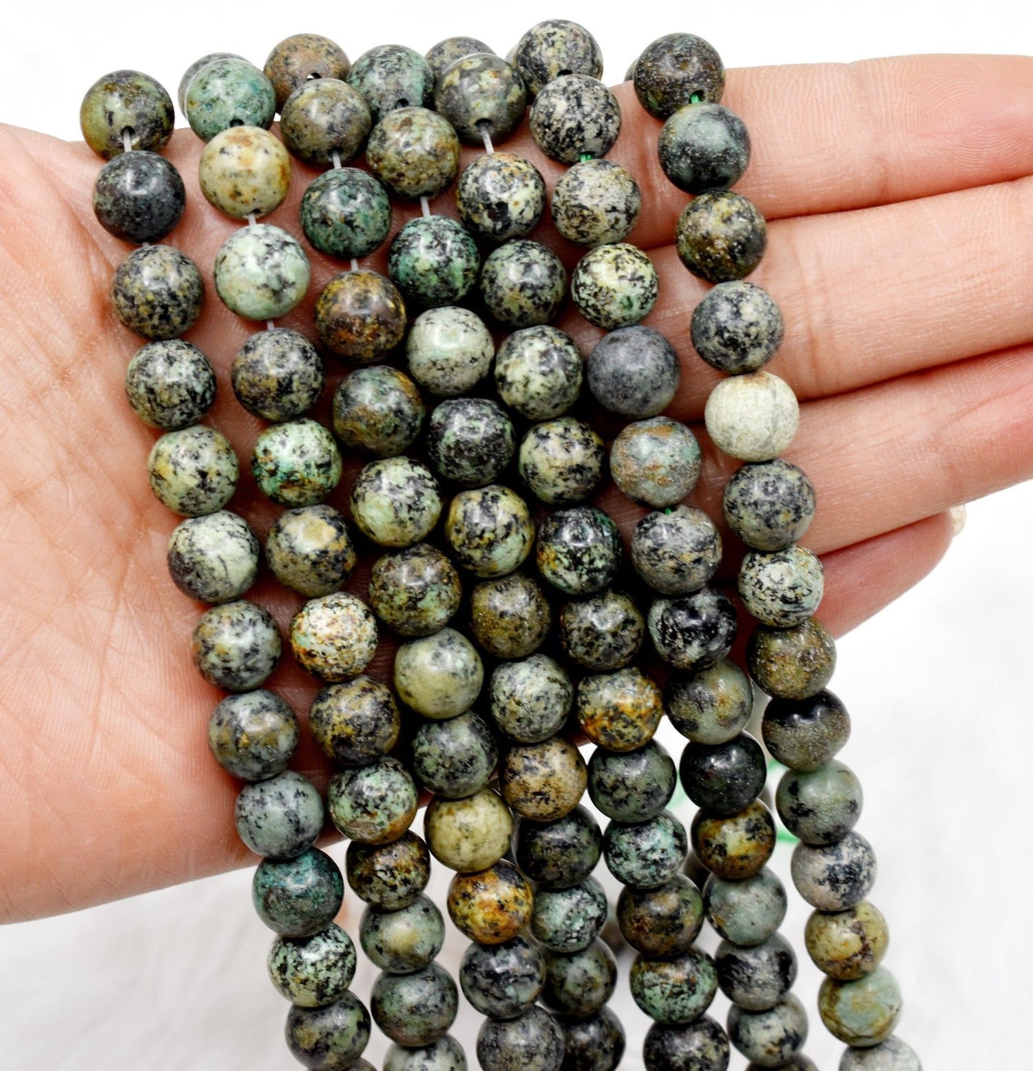 African Turquoise Beads, Natural Crystal Round Beads 4mm to 12mm  DestGlow