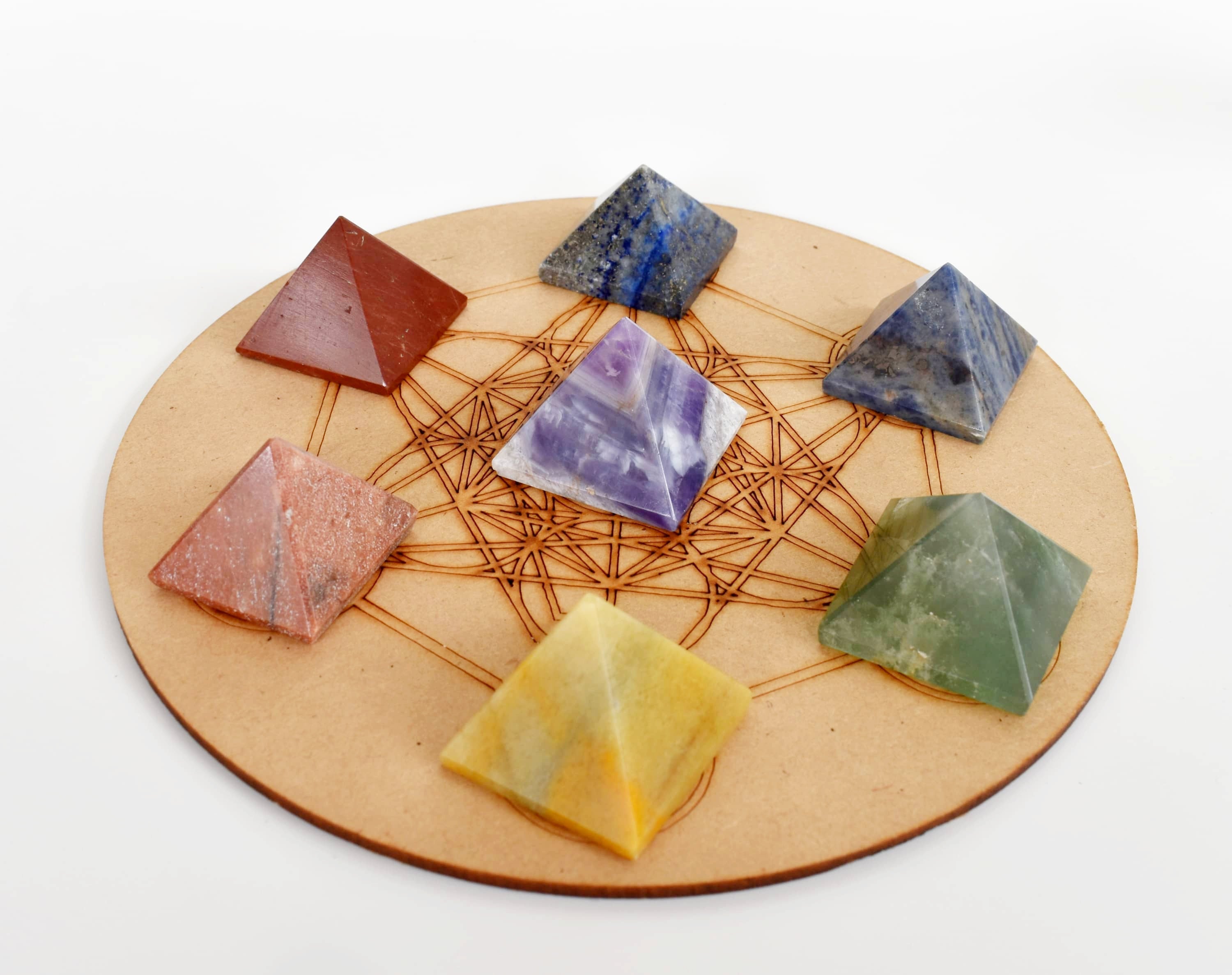 7 Chakra Crystals Pyramids  DestGlow