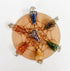Chakra Crystals Orgone Pendulums Set, with Wooden Grid Plate, Selenite Log  DestGlow