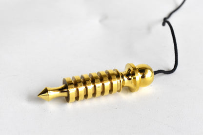 6 Ring Bullet Brass Pendulum Silver Metal Egyptian Pendulums.  DestGlow