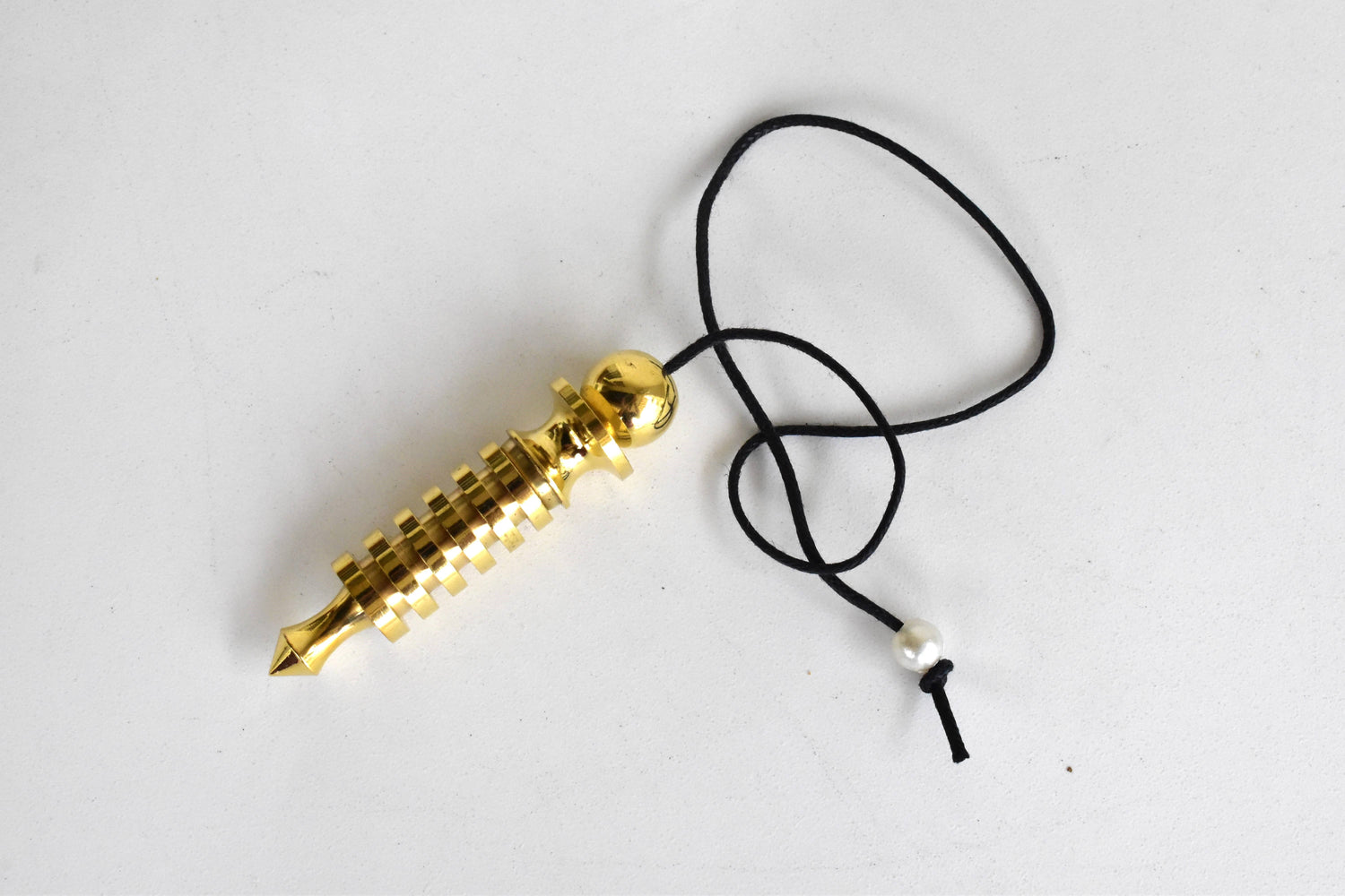 6 Ring Bullet Brass Pendulum Silver Metal Egyptian Pendulums.  DestGlow