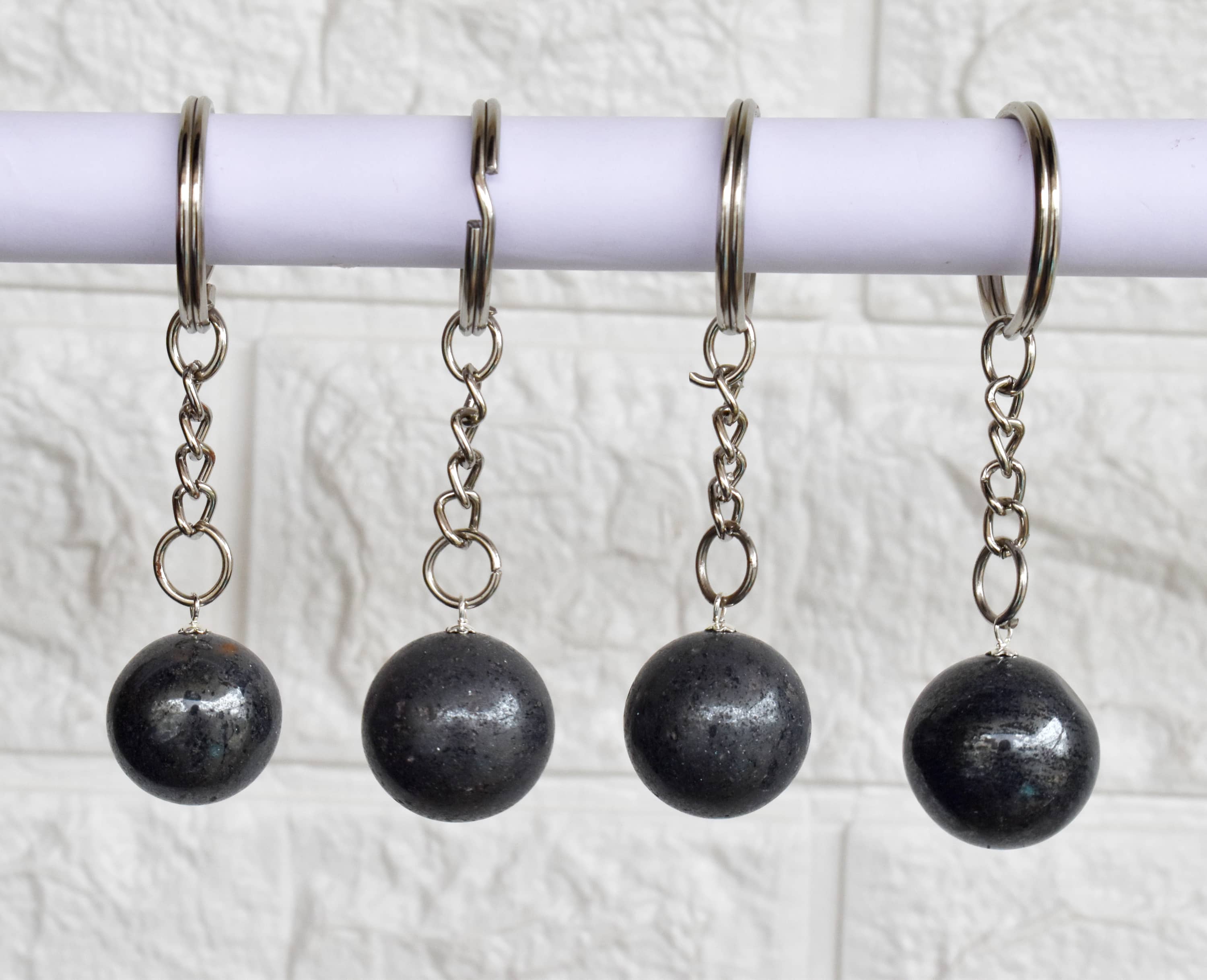 Hematite Key Chain, Gemstone Keychain Crystal Key Ring (Inspiration and Stress Relief)  DestGlow