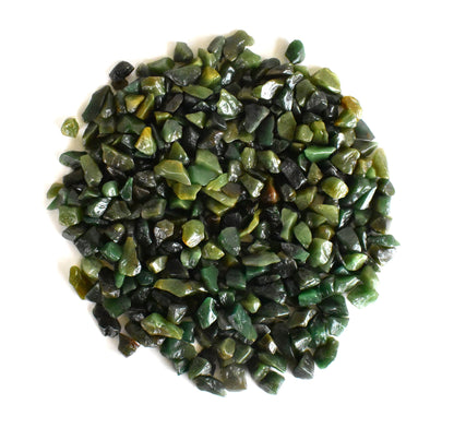 Raw Green Jade Crystal Chips.  DestGlow