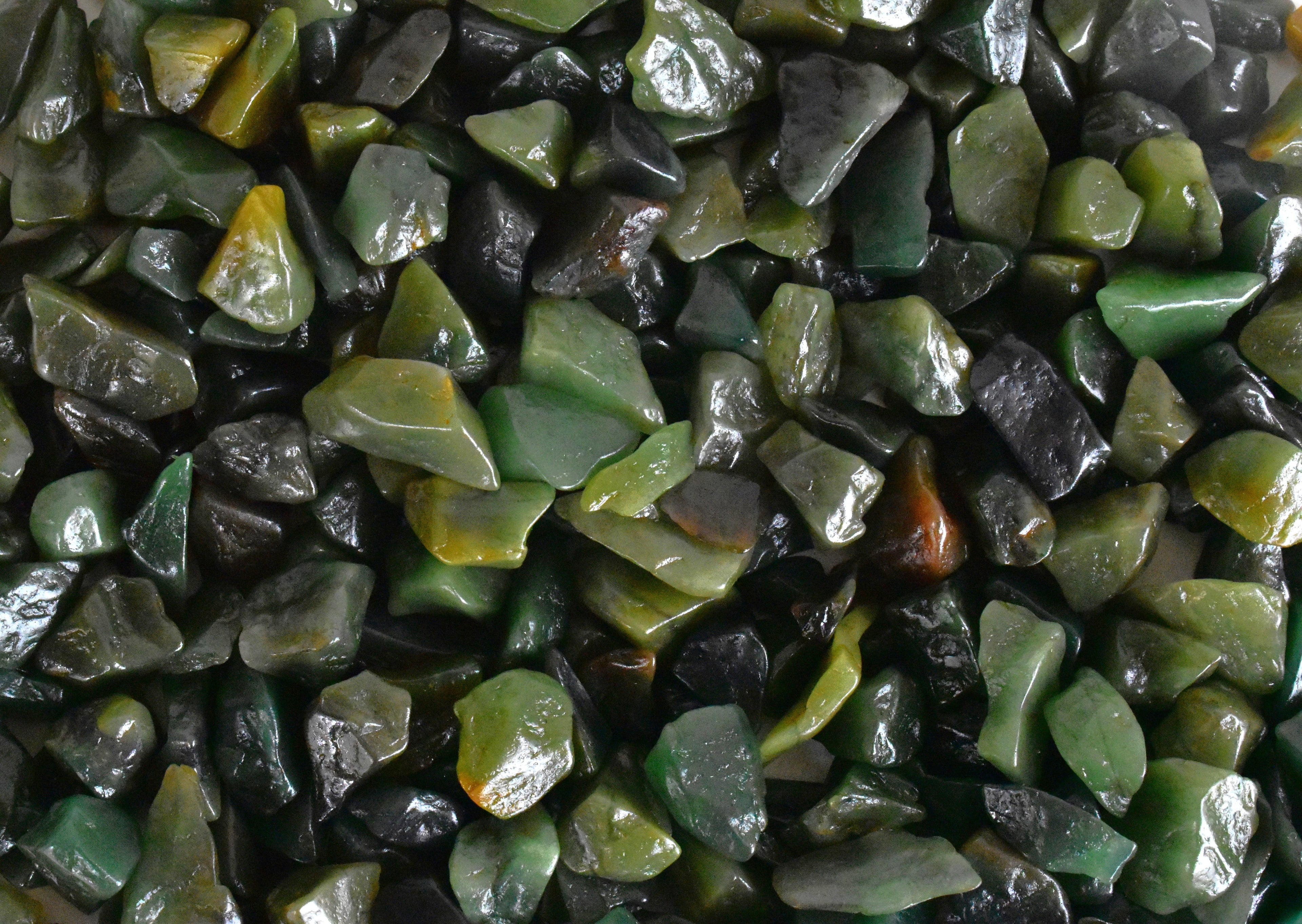 Raw Green Jade Crystal Chips.  DestGlow