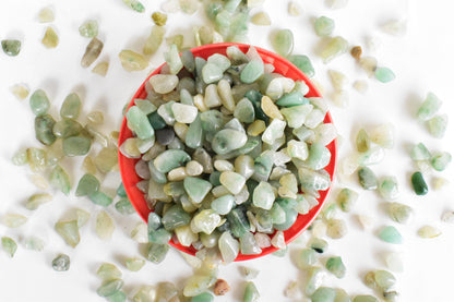Raw Green Aventurine Crystal Chips.