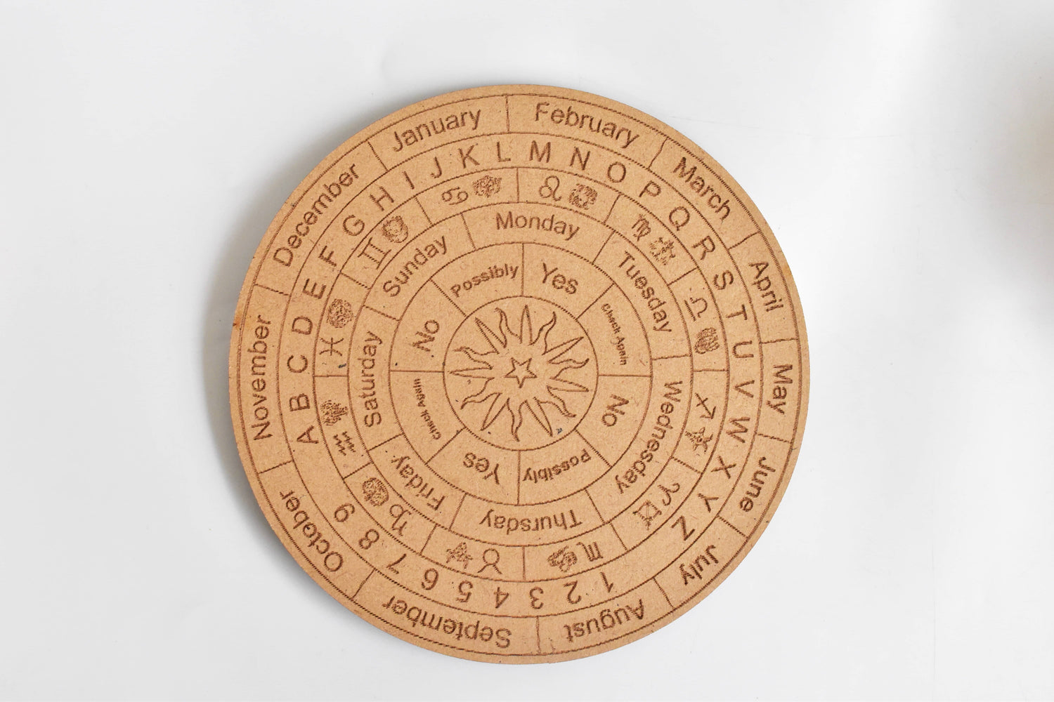 6" Dowsing Pendulum Board, Dowsing Board Grid Board