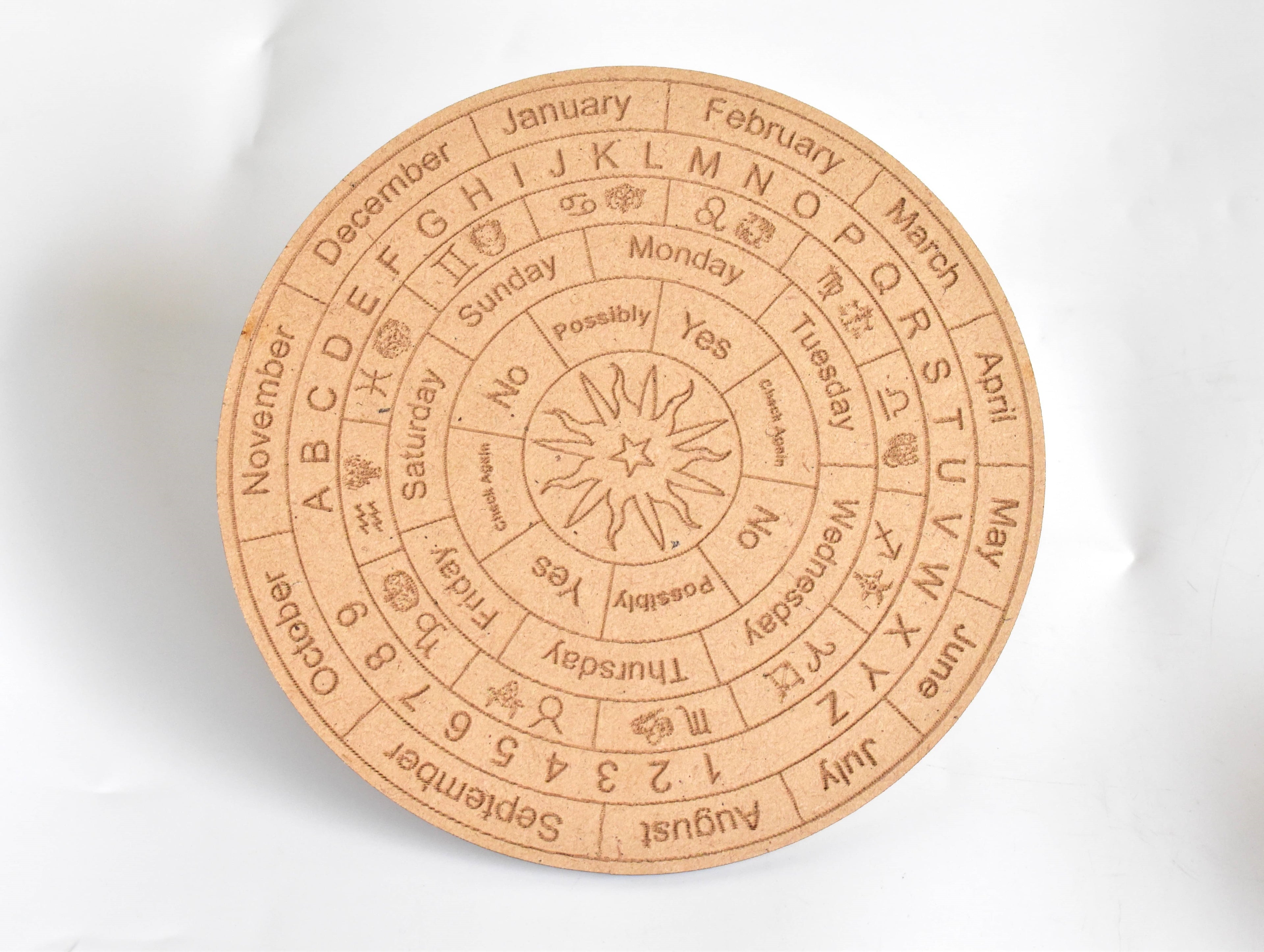 6" Dowsing Pendulum Board, Dowsing Board Grid Board