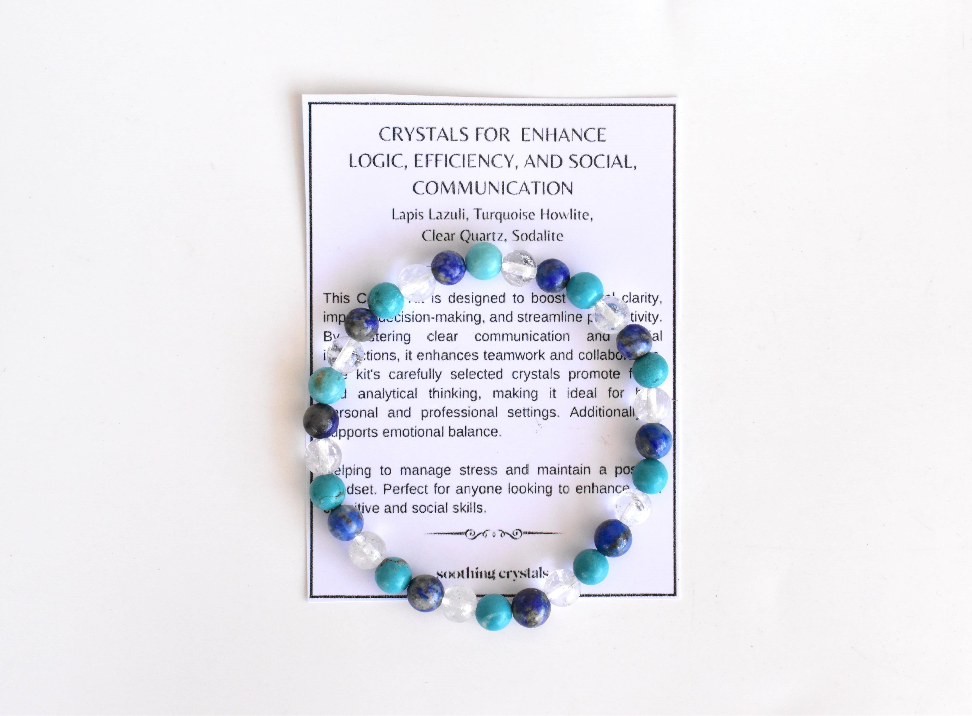 Enhance Logic, Efficiency &amp; Social Communication Crystal Bracelet.