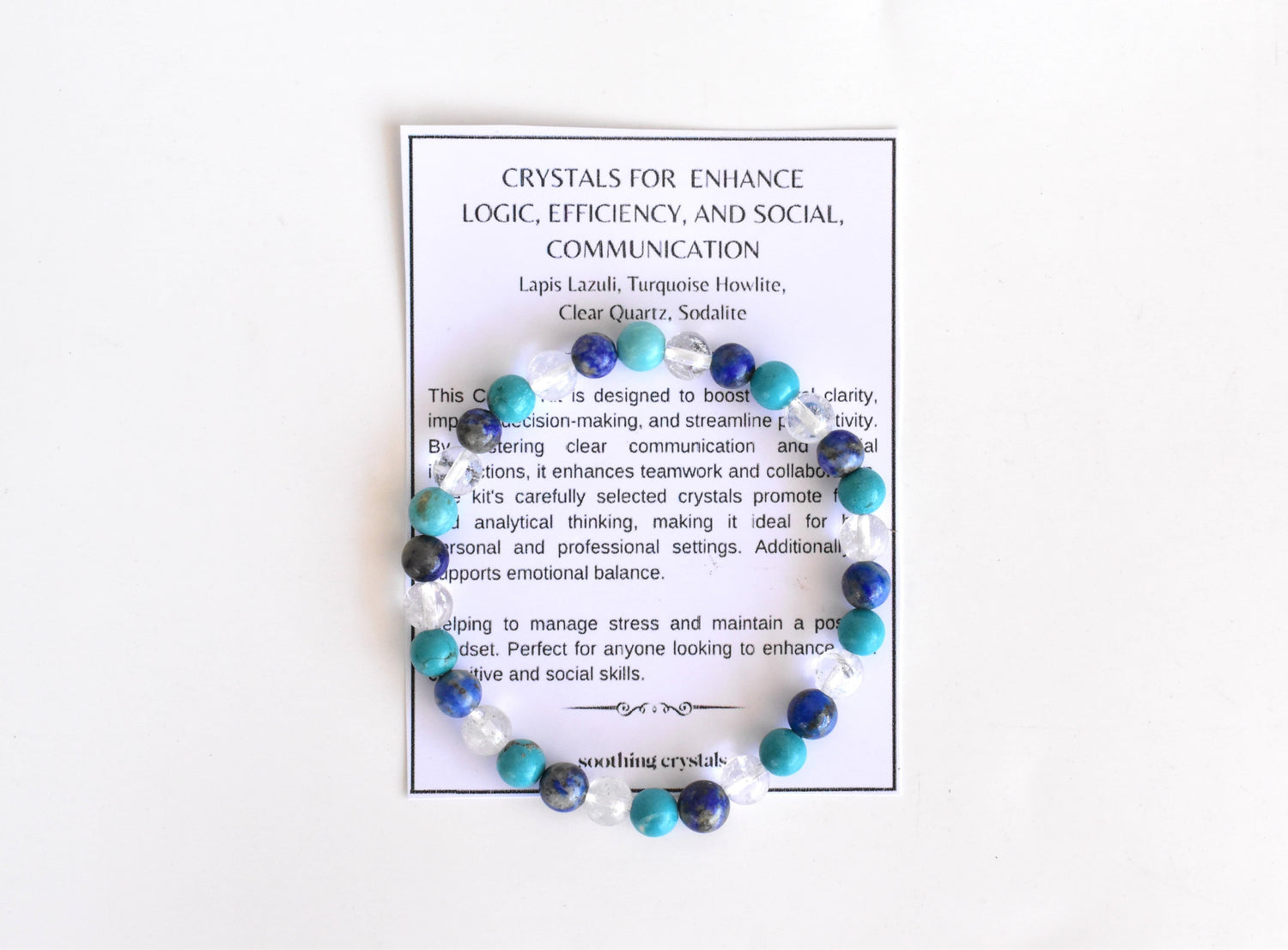 Enhance Logic, Efficiency, Social, Communication Crystal Kit.