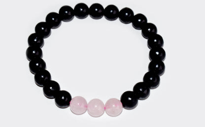 EMF Protection Crystal Bracelet, EMF Bracelet (Shungite Black, Rose Quartz)  DestGlow