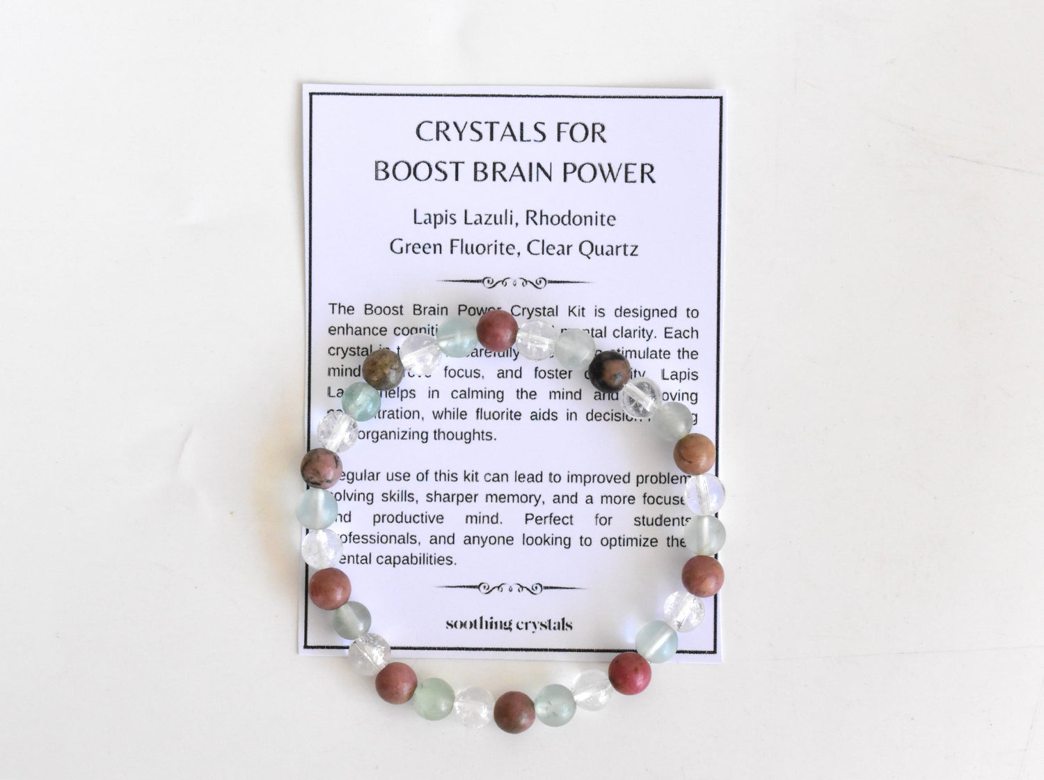 BOOST BRAIN POWER PACK Crystal Kit, Crystal Gift Kit.