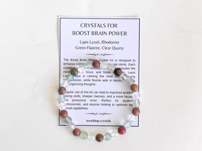 BOOST BRAIN POWER PACK Crystal Kit, Crystal Gift Kit.
