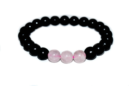 EMF Protection Crystal Bracelet, EMF Bracelet (Shungite Black, Rose Quartz)  DestGlow
