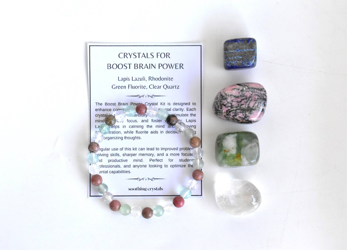 BOOST BRAIN POWER PACK Crystal Kit, Crystal Gift Kit.
