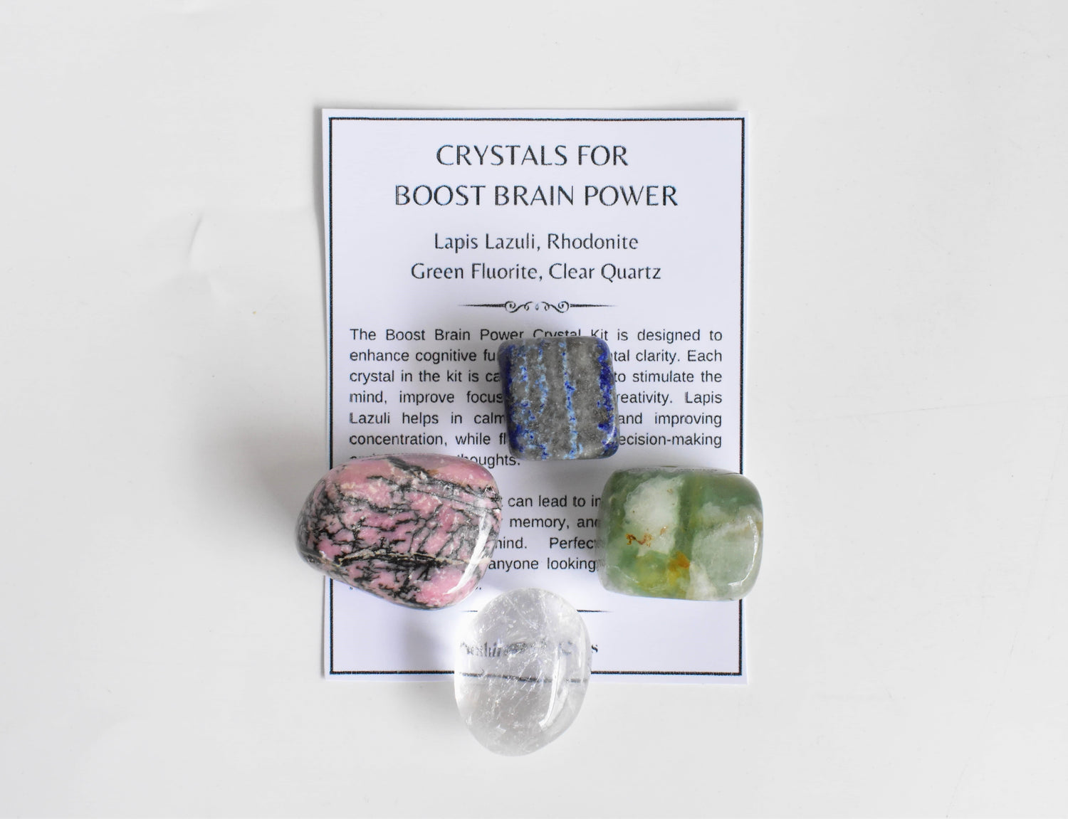 BOOST BRAIN POWER PACK Crystal Kit, Crystal Gift Kit.