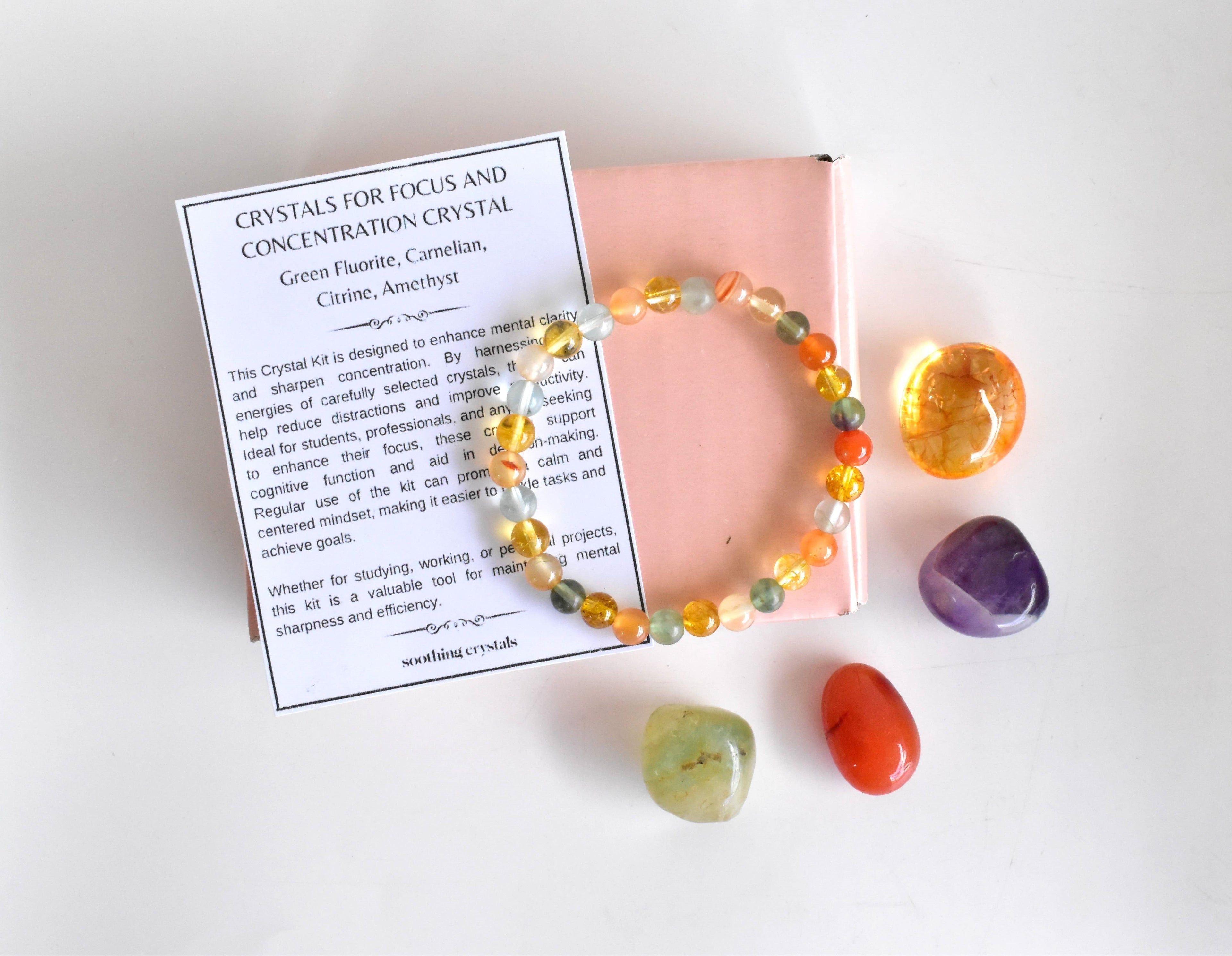 FOCUS AND CONCENTRATION Crystal Kit, Crystal Gift Kit.  DestGlow