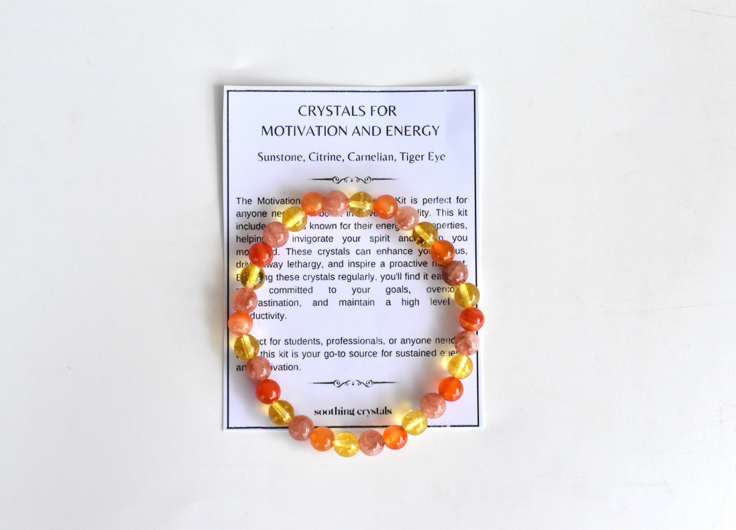 MOTIVATION AND ENERGY Crystal Kit, Crystal Gift Kit.  DestGlow
