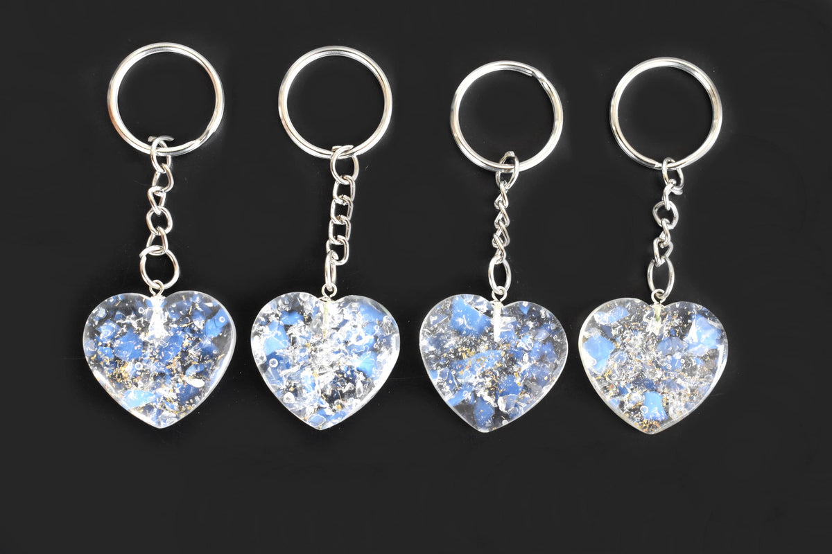 Opal Key Chain, Gemstone Keychain Crystal Key Ring (harmony and happiness)  DestGlow