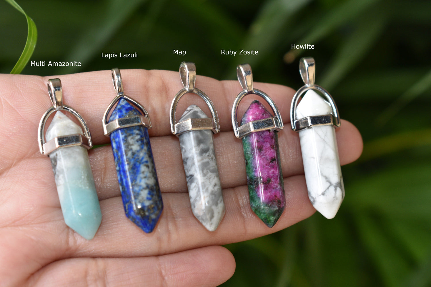 Polished Double Terminated Crystal Points Pencil Pendant Necklace  DestGlow