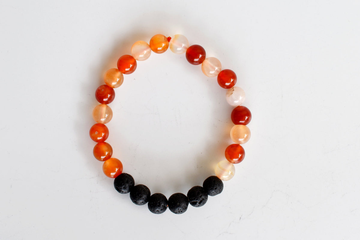 Carnelian Diffuser Bracelet, Lava Diffuser Jewelry, Aromatherapy, Essential Oil Bracelet, Spiritual Gift, Yoga Gift for Her  DestGlow