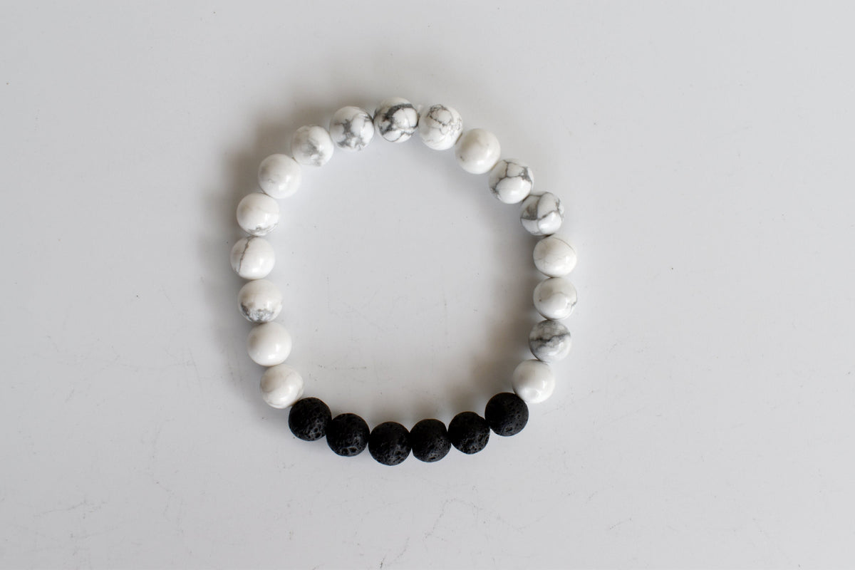 Howlite Diffuser Bracelet, Lava Diffuser Jewelry, Aromatherapy, Essential Oil Bracelet, Spiritual Gift, Yoga Gift for Her  DestGlow