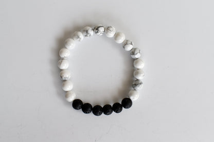 Howlite Diffuser Bracelet, Lava Diffuser Jewelry, Aromatherapy, Essential Oil Bracelet, Spiritual Gift, Yoga Gift for Her  DestGlow