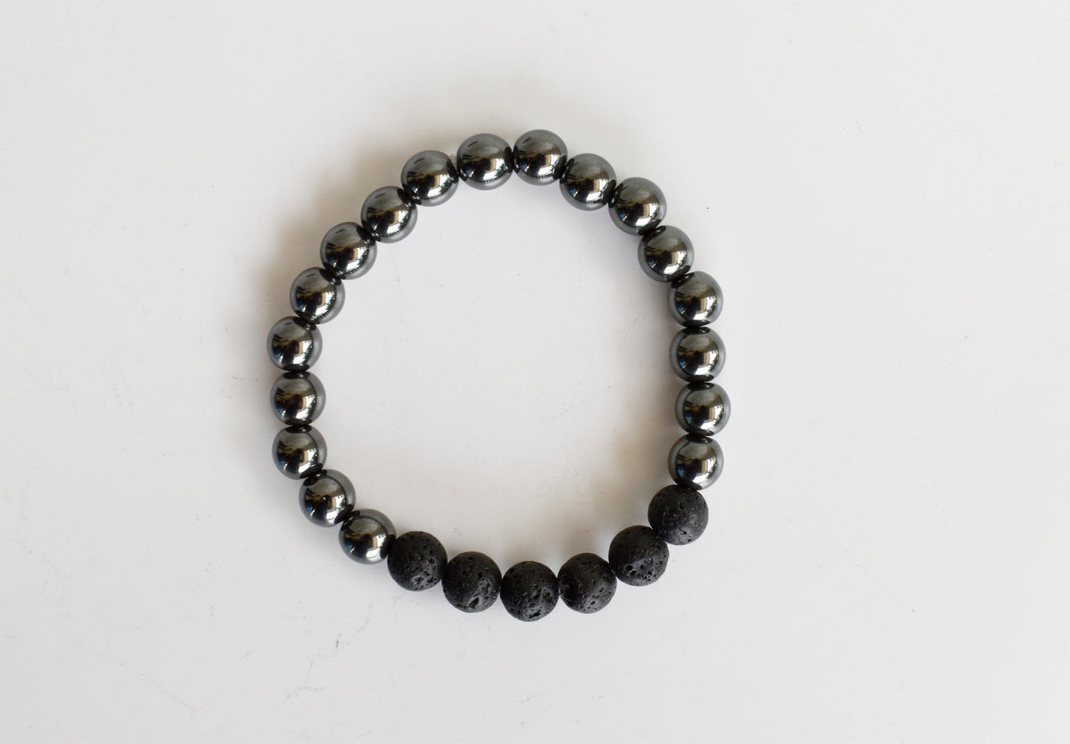 Hematite Diffuser Bracelet, Lava Diffuser Jewelry, Aromatherapy, Essential Oil Bracelet, Spiritual Gift, Yoga Gift for Her  DestGlow
