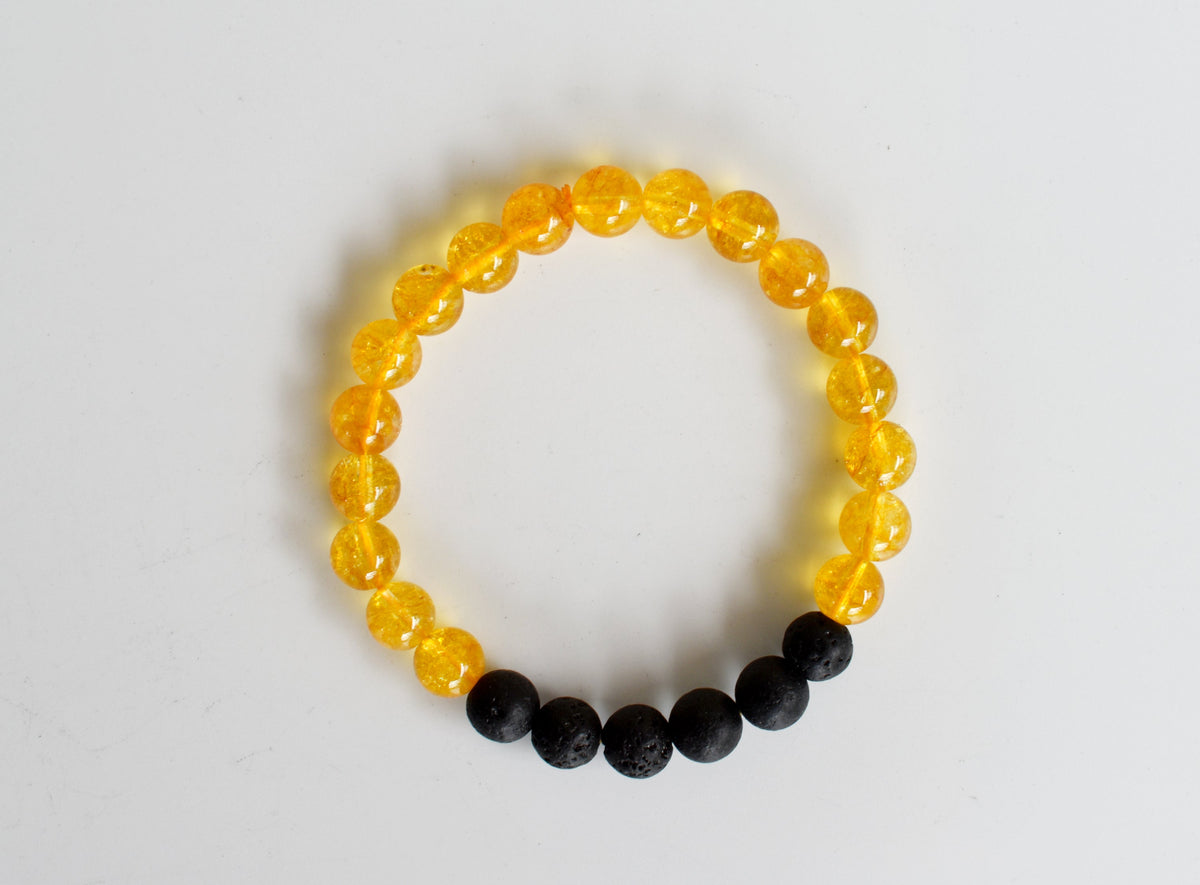Heated Citrine Diffuser Bracelet, Lava Diffuser Jewelry, Aromatherapy, Essential Oil Bracelet, Spiritual Gift, Yoga Gift for Her  DestGlow