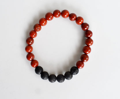 Red Jasper Diffuser Bracelet, Lava Diffuser Jewelry, Aromatherapy, Essential Oil Bracelet, Spiritual Gift, Yoga Gift for Her  DestGlow