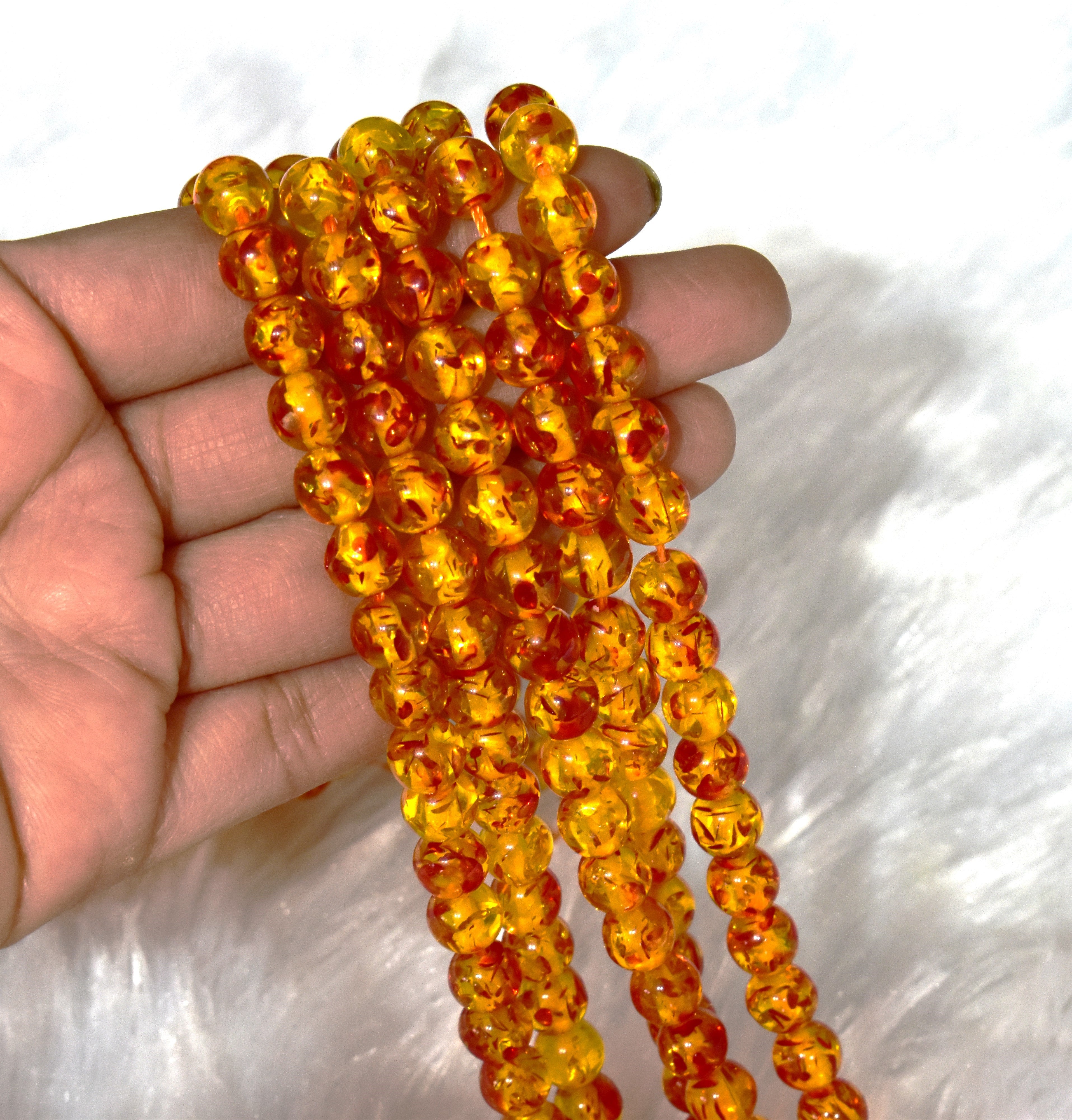 Amber Dyed Gemstone Beads, Crystal Beads for Jewelry  DestGlow