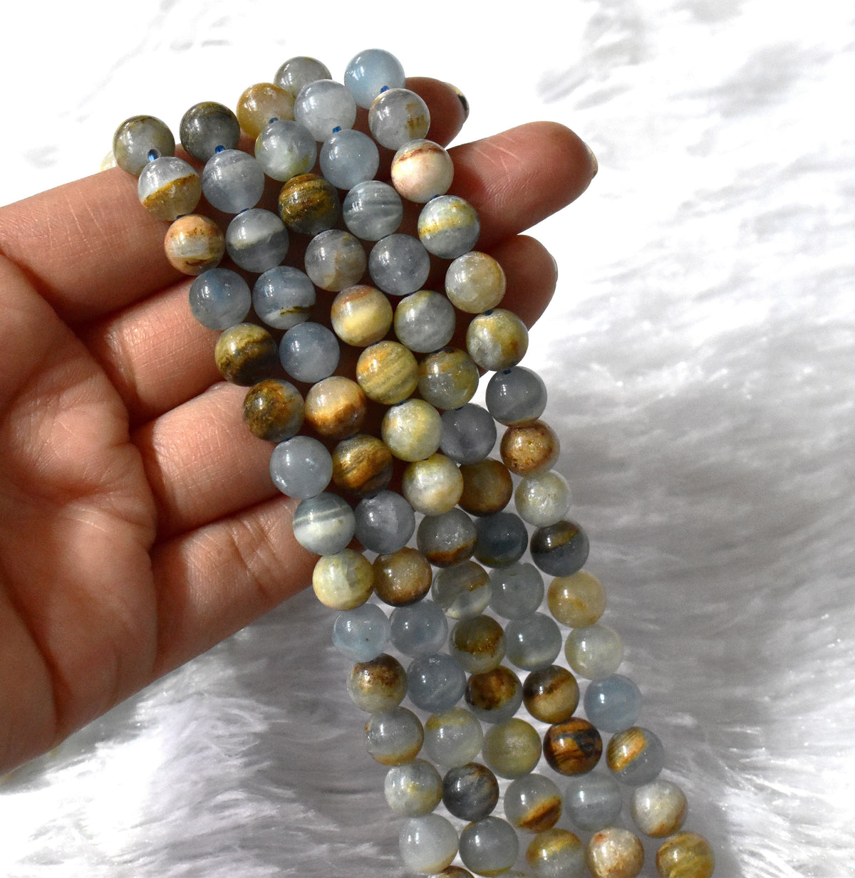 Gemstone Beads | Blue Calcite | Crystal Beads for Jewelry  DestGlow
