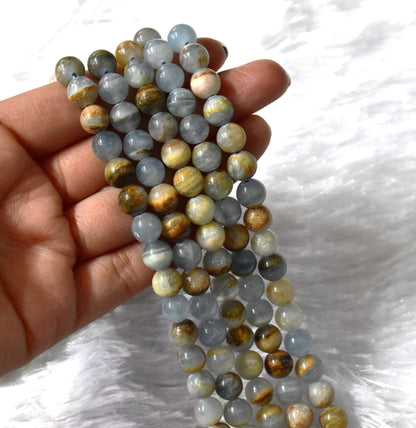Gemstone Beads | Blue Calcite | Crystal Beads for Jewelry  DestGlow