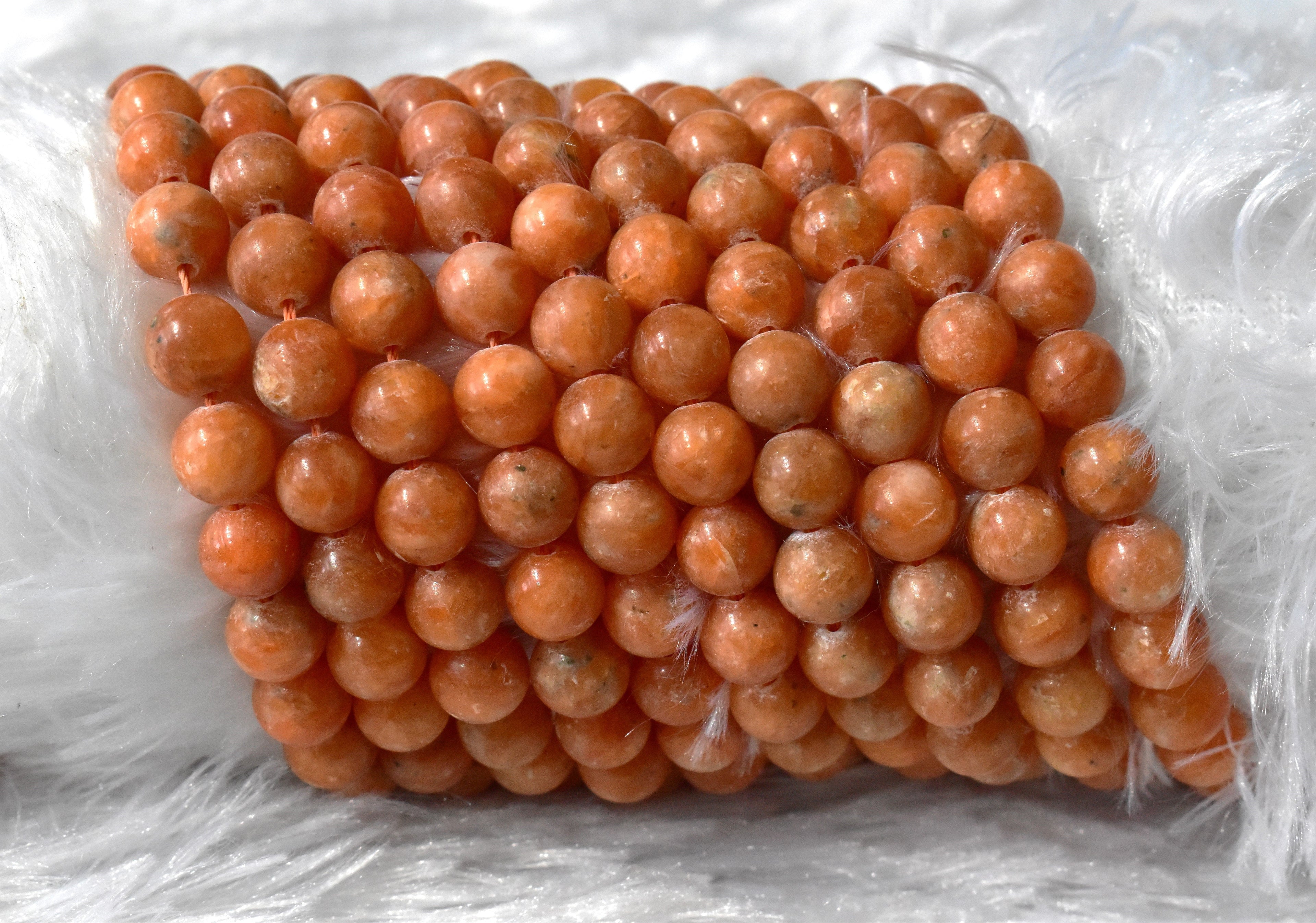 Orange Calcite Gemstone Beads, Crystal Beads for Jewelry