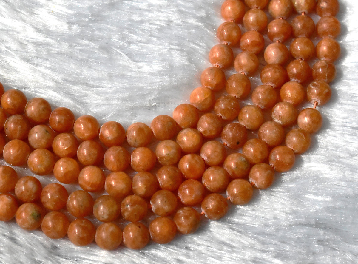 Orange Calcite Gemstone Beads, Crystal Beads for Jewelry