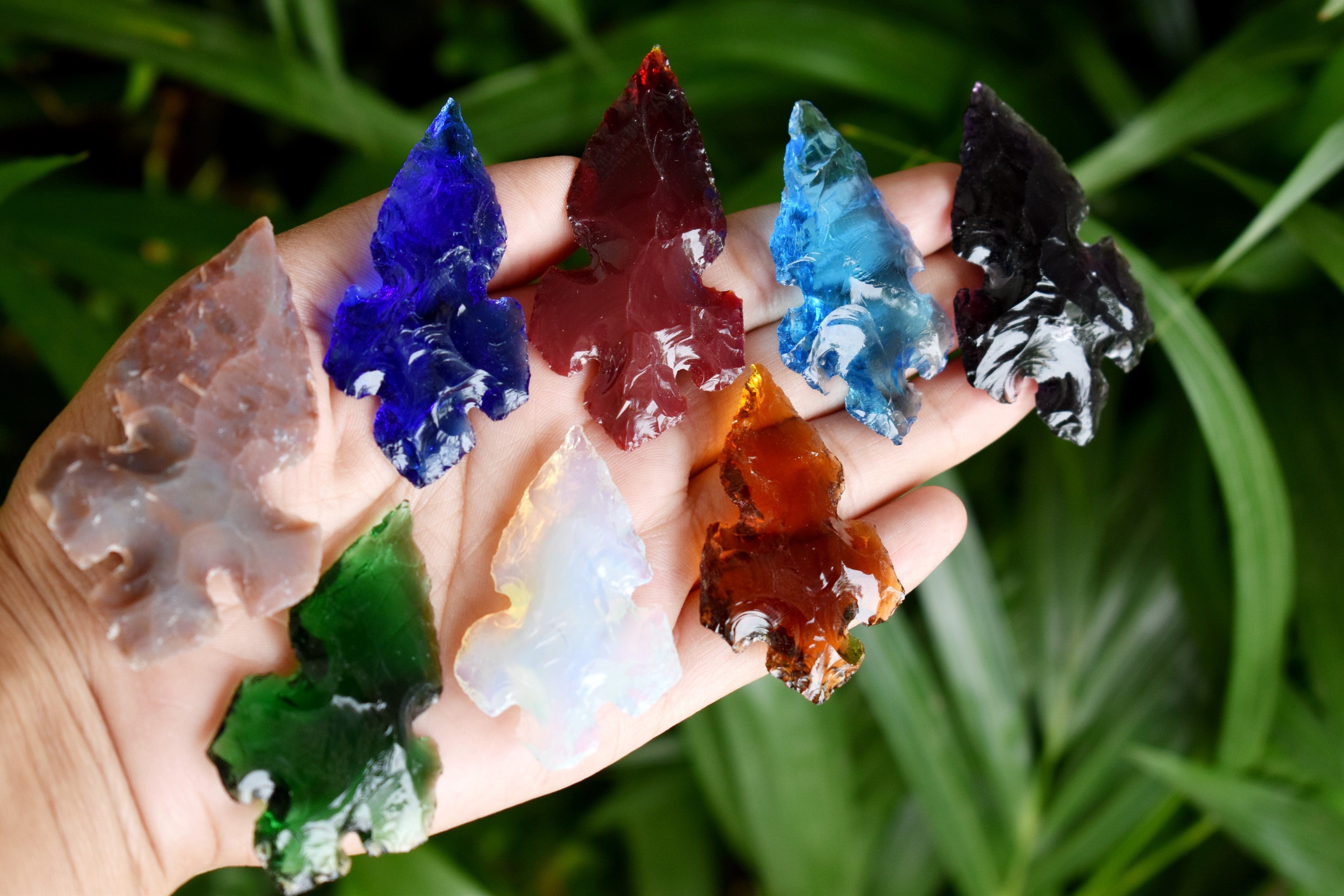 Assorted 8 Pcs Cross Arrowhead Points Set, 2 inch Mix Cross Arrowhead  DestGlow