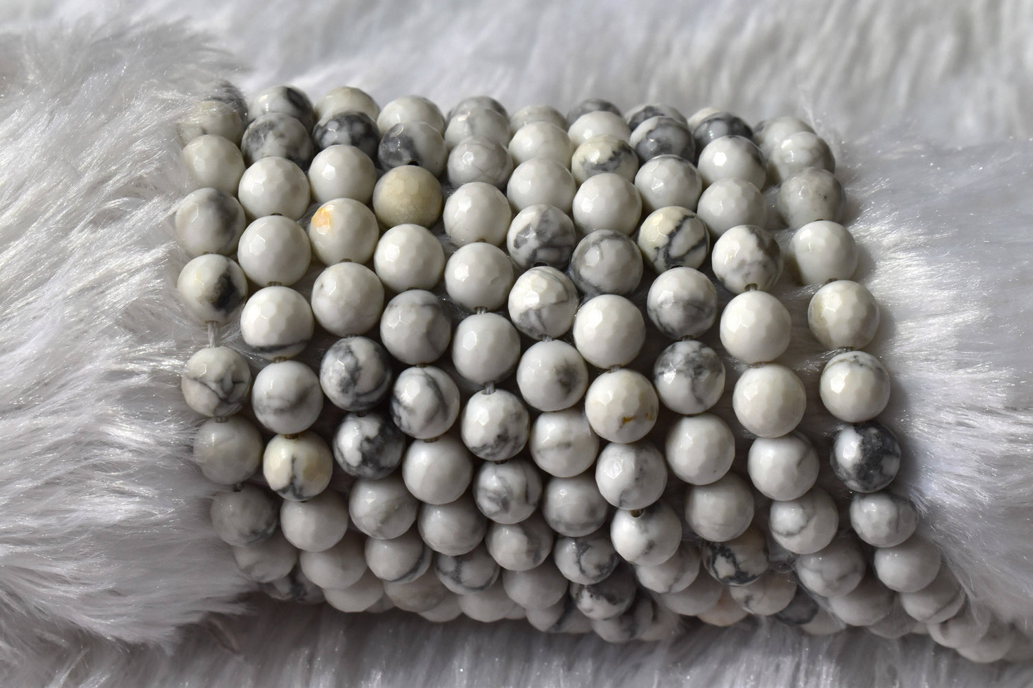 Howlite Faceted Beads, Crystal Beads for Jewelry  DestGlow