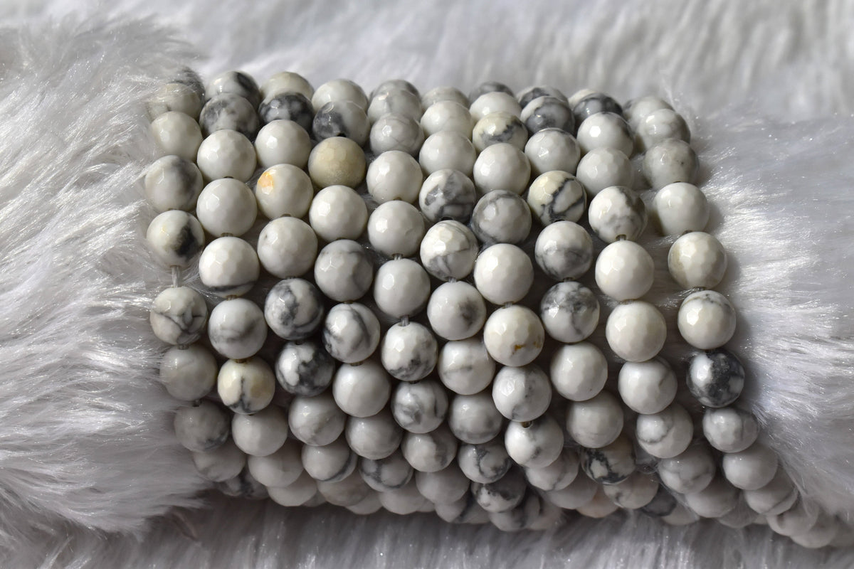 Howlite Faceted Beads, Crystal Beads for Jewelry  DestGlow