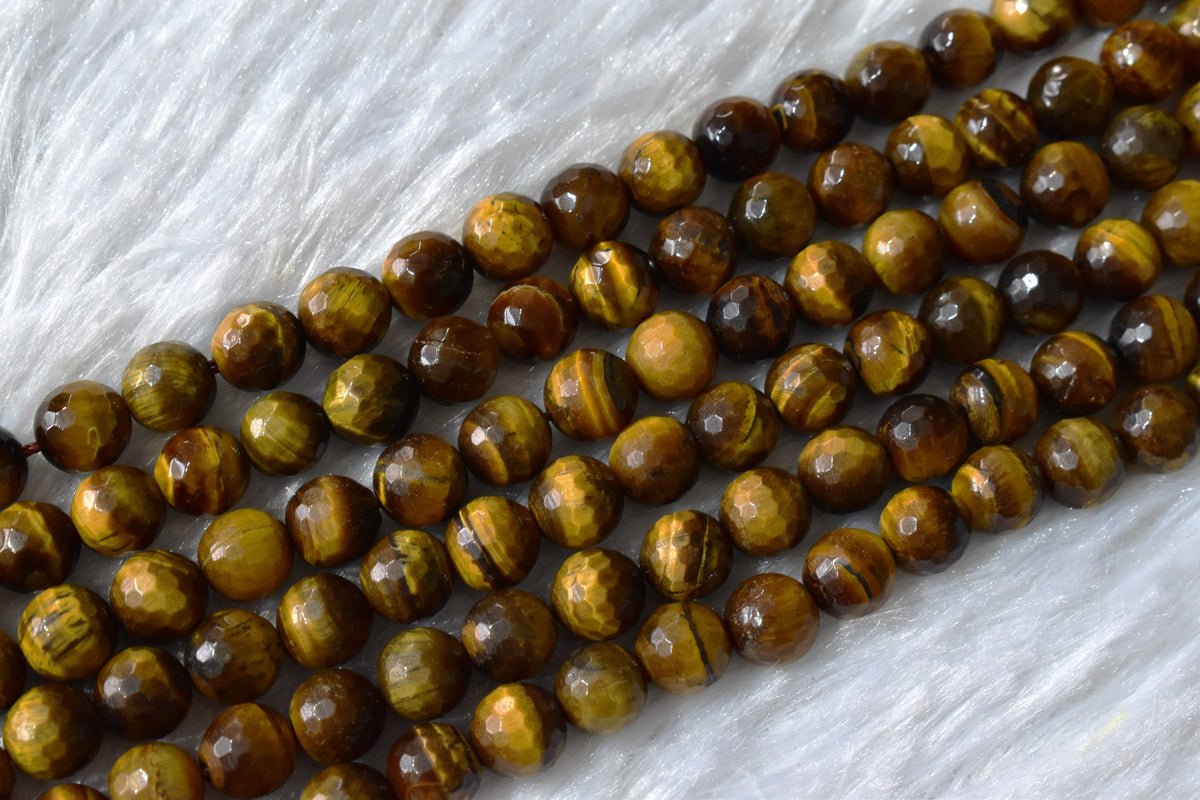 Tiger eye Faceted Beads, Crystal Beads for Jewelry.  DestGlow