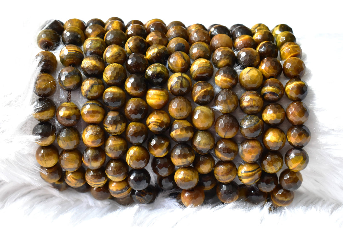 Tiger eye Faceted Beads, Crystal Beads for Jewelry.  DestGlow