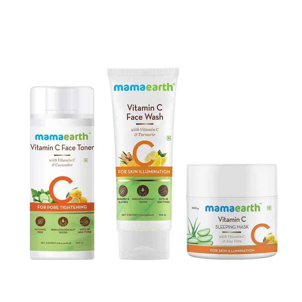 Mamaearth Vitamin C - Face Wash &amp; Face Toner &amp; Sleeping Mask