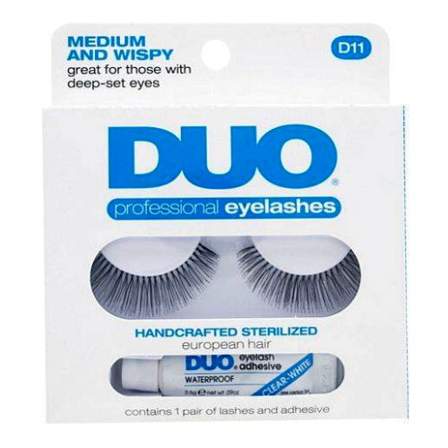 DUO Professional Eyelashes W/ Striplash Clear Adhesive - Medium And Wispy - DestGlow