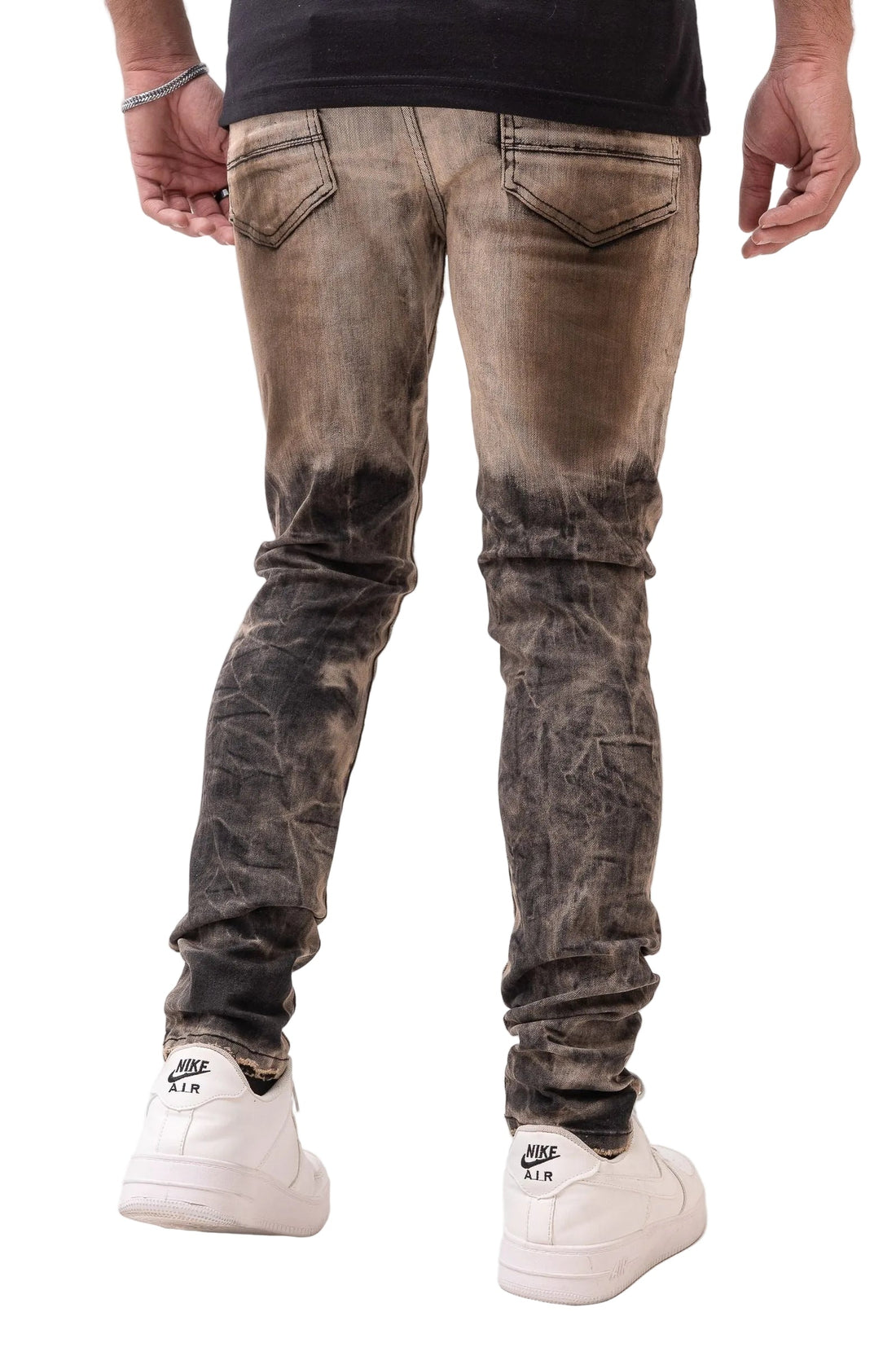 Premium Disaster Ultra Skinny Stretch Denim - Rust by Denim Exchange
