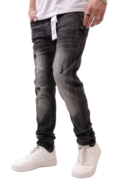 Premium Disaster Classic Skinny Stretch Denim Jeans - Black Stone by Denim Exchange
