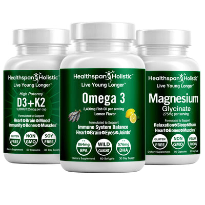 D3-Omega 3-Magnesium Daily Essentials Bundle