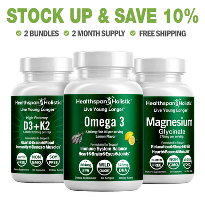 D3-Omega 3-Magnesium Daily Essentials Bundle