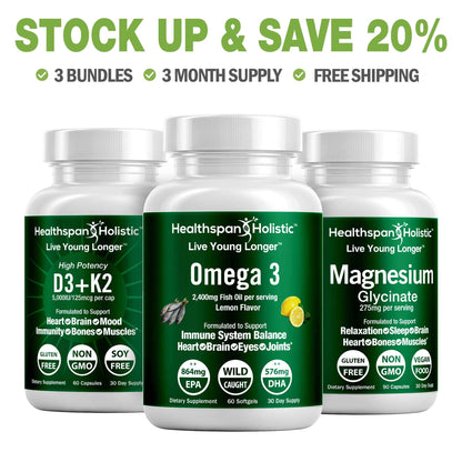 D3-Omega 3-Magnesium Daily Essentials Bundle